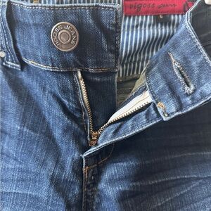 Vigoss Blue Flare Wide Leg Jeans with Distressed Details